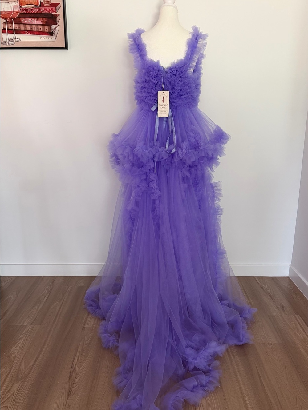 Lavender Tulle Ruffle Formal Dress for Girls - Elegant Special Occasion Gown